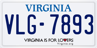 VA license plate VLG7893