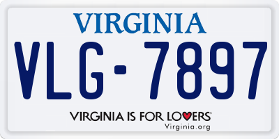 VA license plate VLG7897