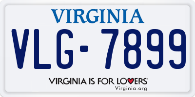 VA license plate VLG7899