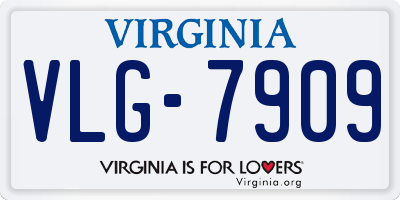 VA license plate VLG7909