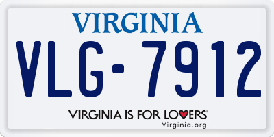 VA license plate VLG7912