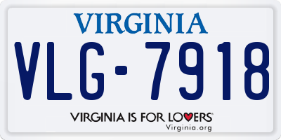 VA license plate VLG7918
