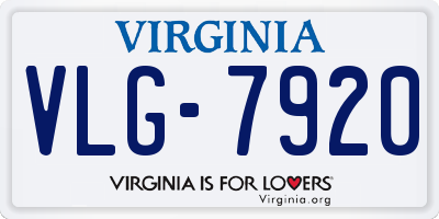 VA license plate VLG7920