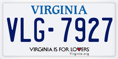 VA license plate VLG7927