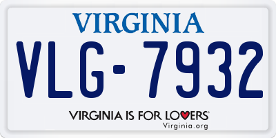 VA license plate VLG7932