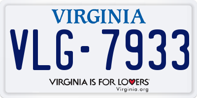 VA license plate VLG7933