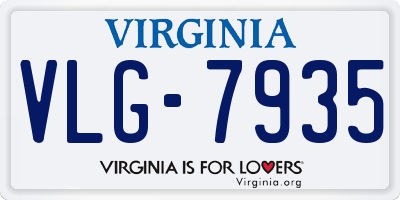 VA license plate VLG7935
