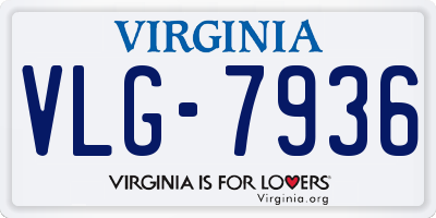 VA license plate VLG7936
