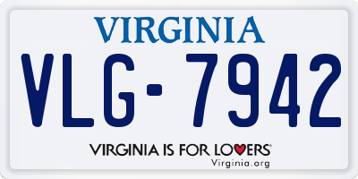 VA license plate VLG7942