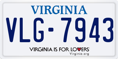 VA license plate VLG7943