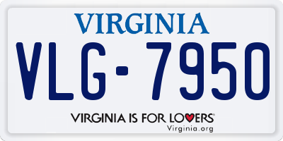 VA license plate VLG7950