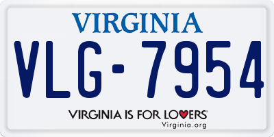VA license plate VLG7954