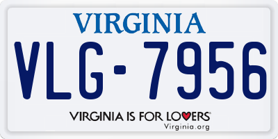 VA license plate VLG7956