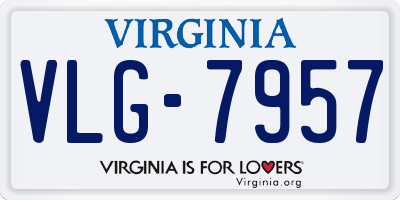 VA license plate VLG7957