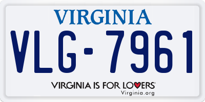 VA license plate VLG7961