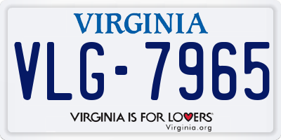 VA license plate VLG7965