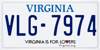 VA license plate VLG7974