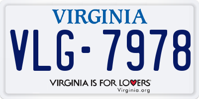 VA license plate VLG7978