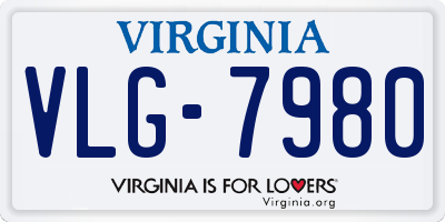 VA license plate VLG7980