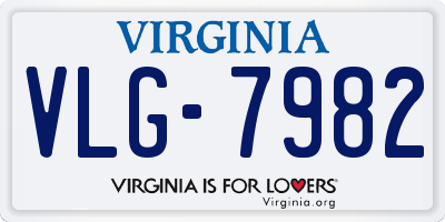 VA license plate VLG7982
