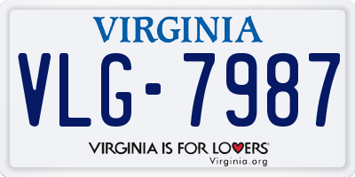 VA license plate VLG7987
