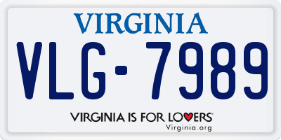 VA license plate VLG7989
