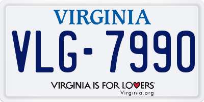 VA license plate VLG7990