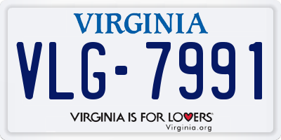 VA license plate VLG7991