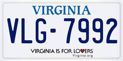VA license plate VLG7992