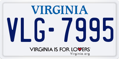 VA license plate VLG7995