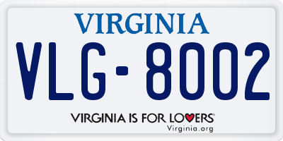 VA license plate VLG8002