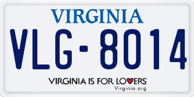 VA license plate VLG8014