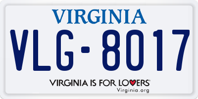 VA license plate VLG8017