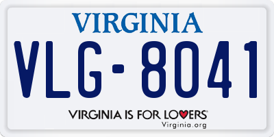 VA license plate VLG8041
