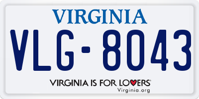 VA license plate VLG8043