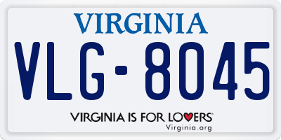 VA license plate VLG8045