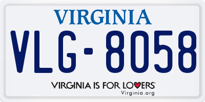 VA license plate VLG8058