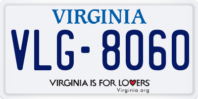 VA license plate VLG8060