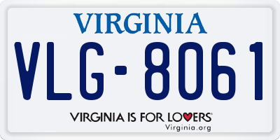 VA license plate VLG8061