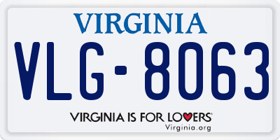 VA license plate VLG8063
