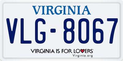VA license plate VLG8067