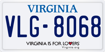 VA license plate VLG8068