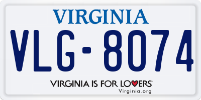 VA license plate VLG8074