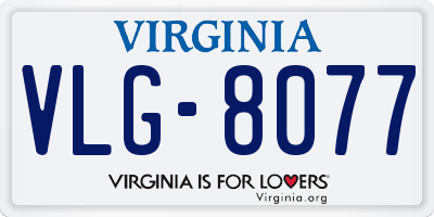 VA license plate VLG8077