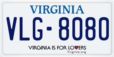 VA license plate VLG8080
