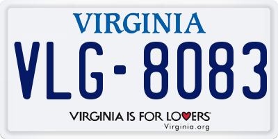 VA license plate VLG8083