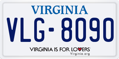 VA license plate VLG8090