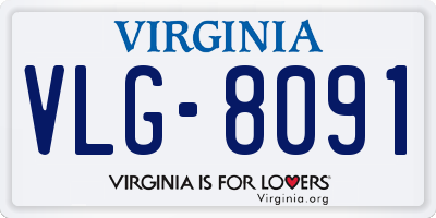 VA license plate VLG8091