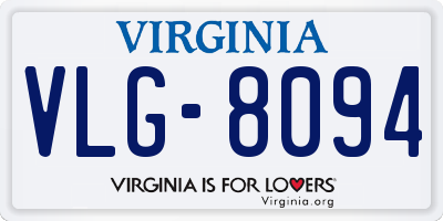 VA license plate VLG8094