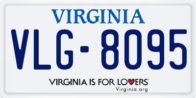 VA license plate VLG8095